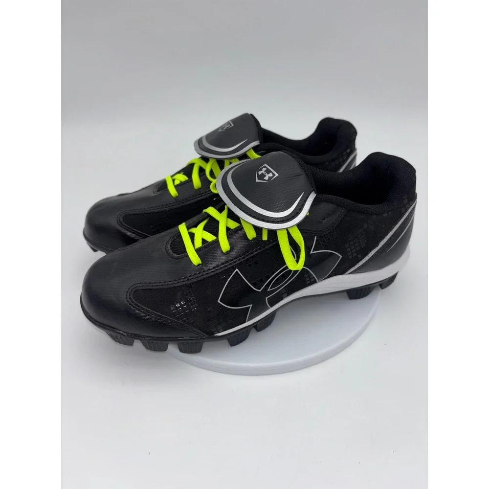 UNDER ARMOUR Girls Softball Cleats Women's NEW Glyde Shoe Black‎ Neon Yellow 7